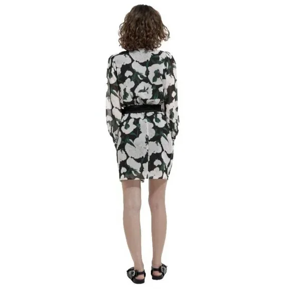 THE KOOPLES Short Printed Multi Long Sleeve Dress Size XS Cocktail NWOT - Picture 3 of 15